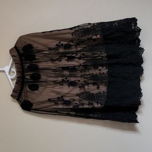 Lapis Black  Lace/ netting  overlay skirt Size XS